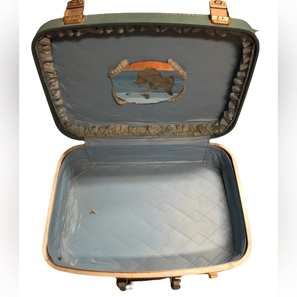 2 Vintage Blue Suitcases